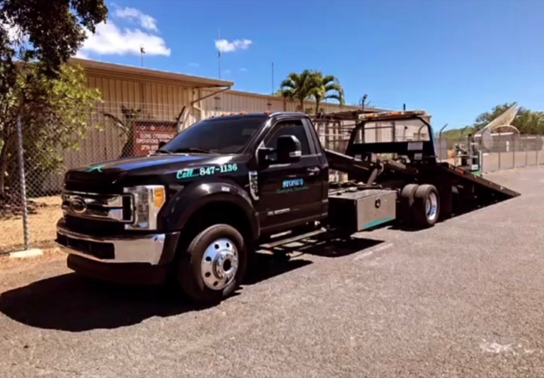Stone's rollback tow truck, close-up front view
